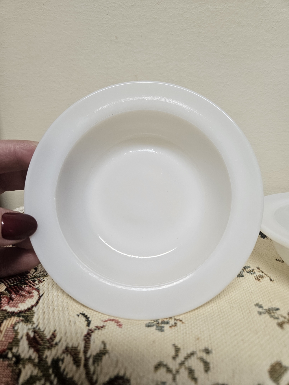 Milk Glass Serving Bowls - Set of 2 - Picture 2 of 7